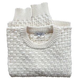 Madewell Ivory Textured Knit Pullover